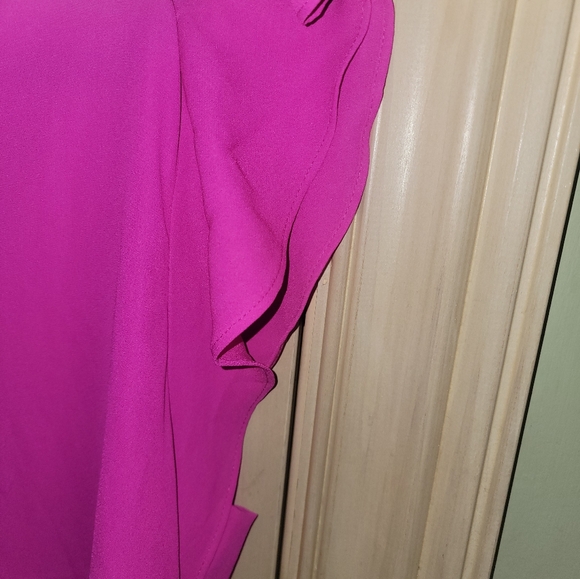 Fuchsia Woman's Plus sz 2X Chaus Shirt short sleeves - Picture 5 of 9